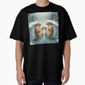 Snowy River Love – Otters Holding Hands in Winter by WildlifeWhimsy