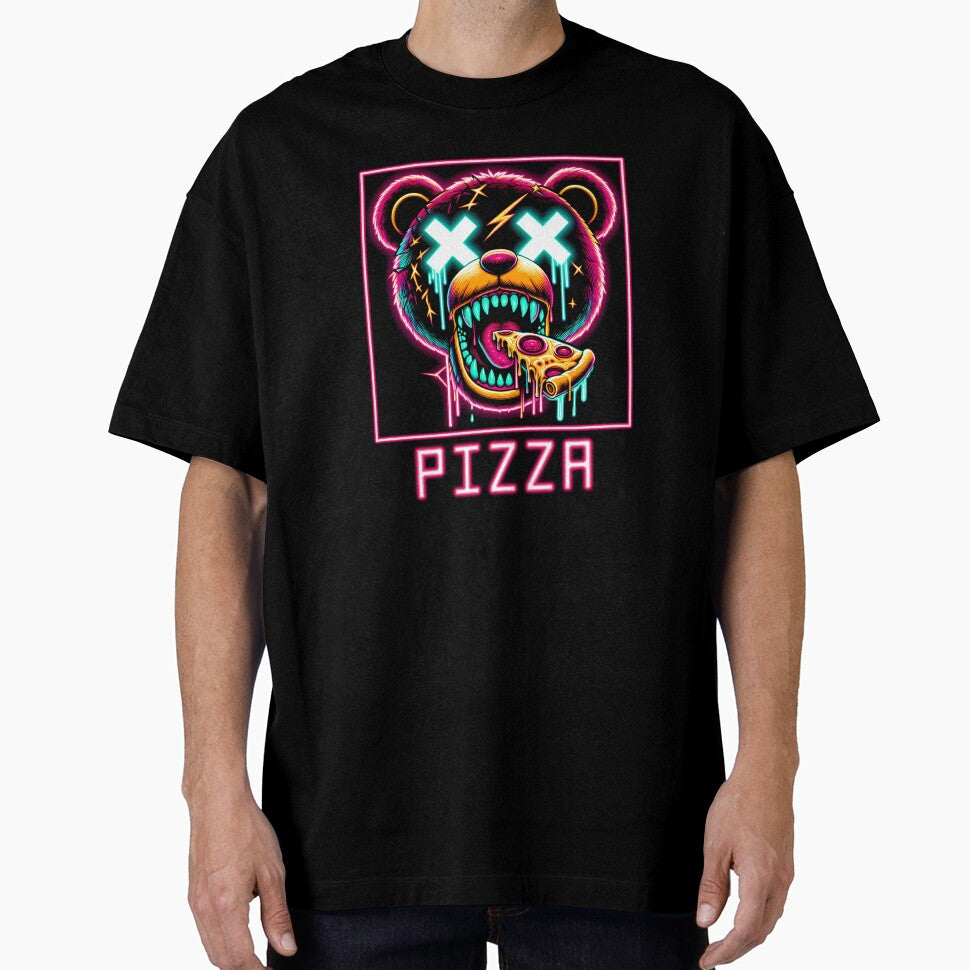 Scary Teddy Bear eating a slice of pizza by FirstCast
