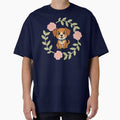 A cute and loyal dog surrounded by a wreath of flowers by LOVEARTDESIGN