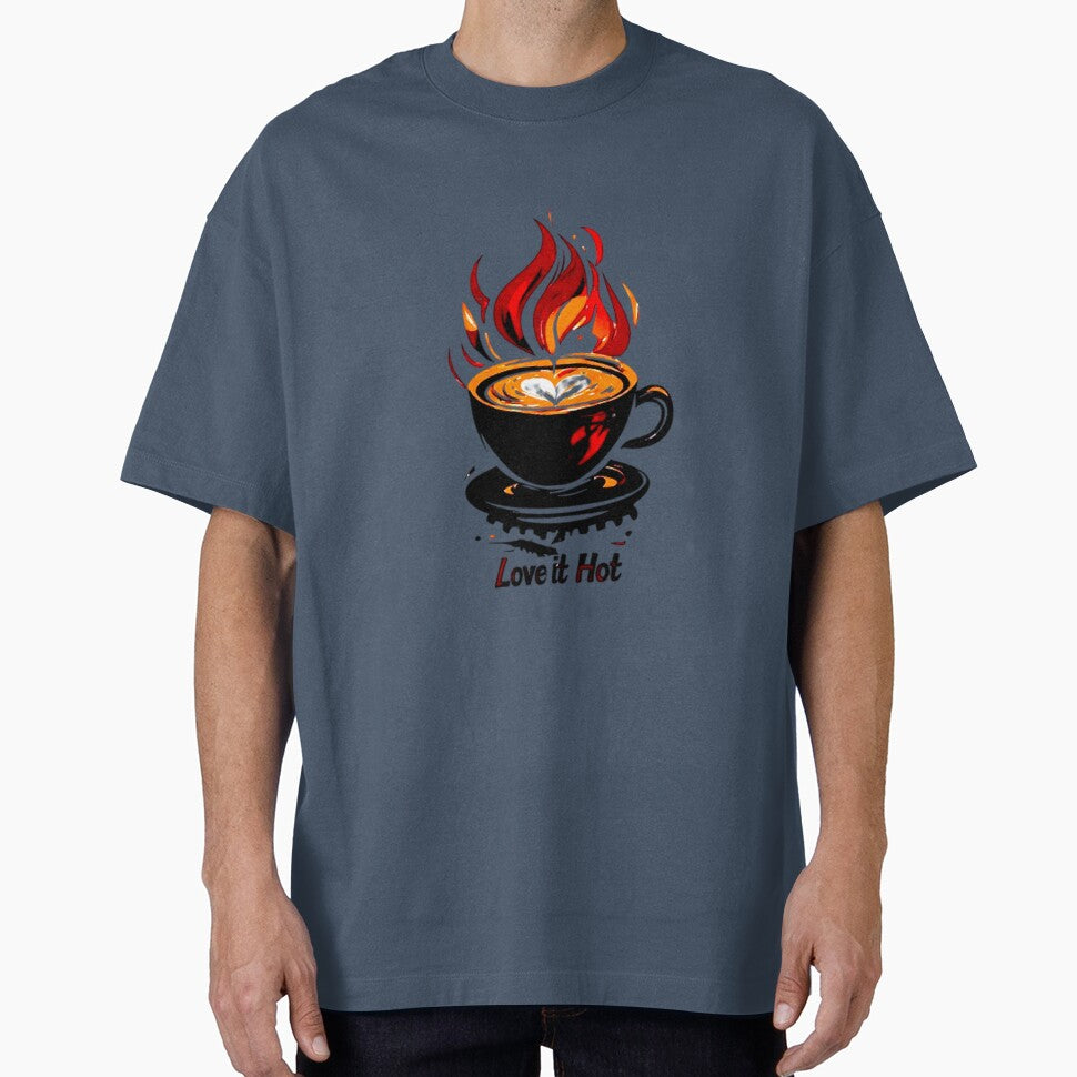 Love It Hot Coffee Logo | Mechanical Steam Gears Flame Cup Barista Design 01 by Shift-Bloom