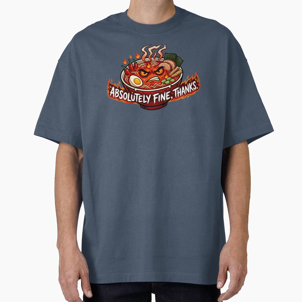 Absolutely Fine Flaming Hot Ramen Sarcastic Humour by Jaroslaw-S