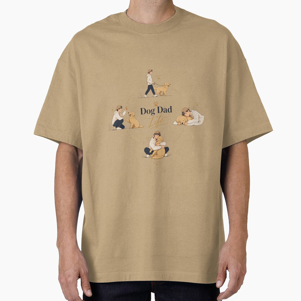 Golden Retriever Dog Dad Life Cycle Kawaii Lifestyle T-Shirt by Ashley critters