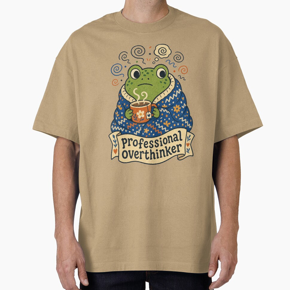Professional Overthinker Cozy Frog by VisualArtsOasis