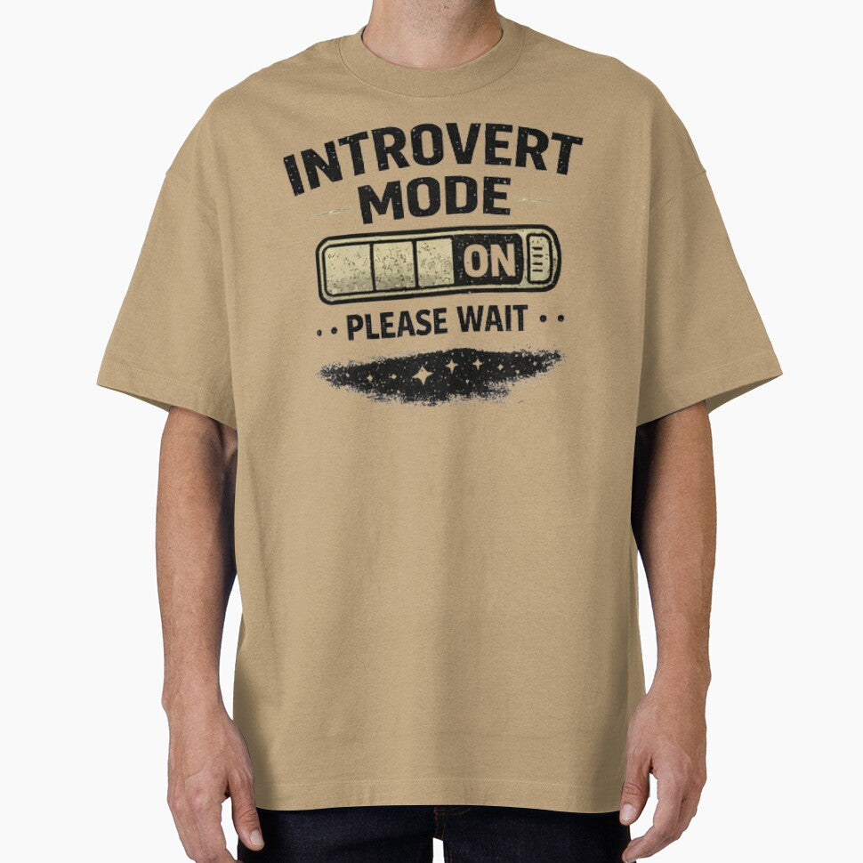Introvert Mode On Please Wait Shirt – Social Battery Low Funny T-Shirt by sumodesign