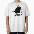 Cat What? Murderous Black Cat With Knife Gift Premium T-Shirt by ZeLittleFamily