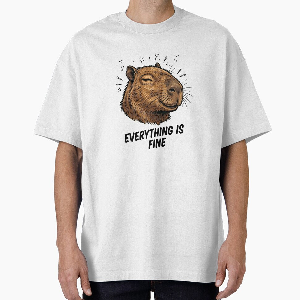 Chill Capybara 'Everything is Fine' - Sarcastic Animal Design by Happy_Animal