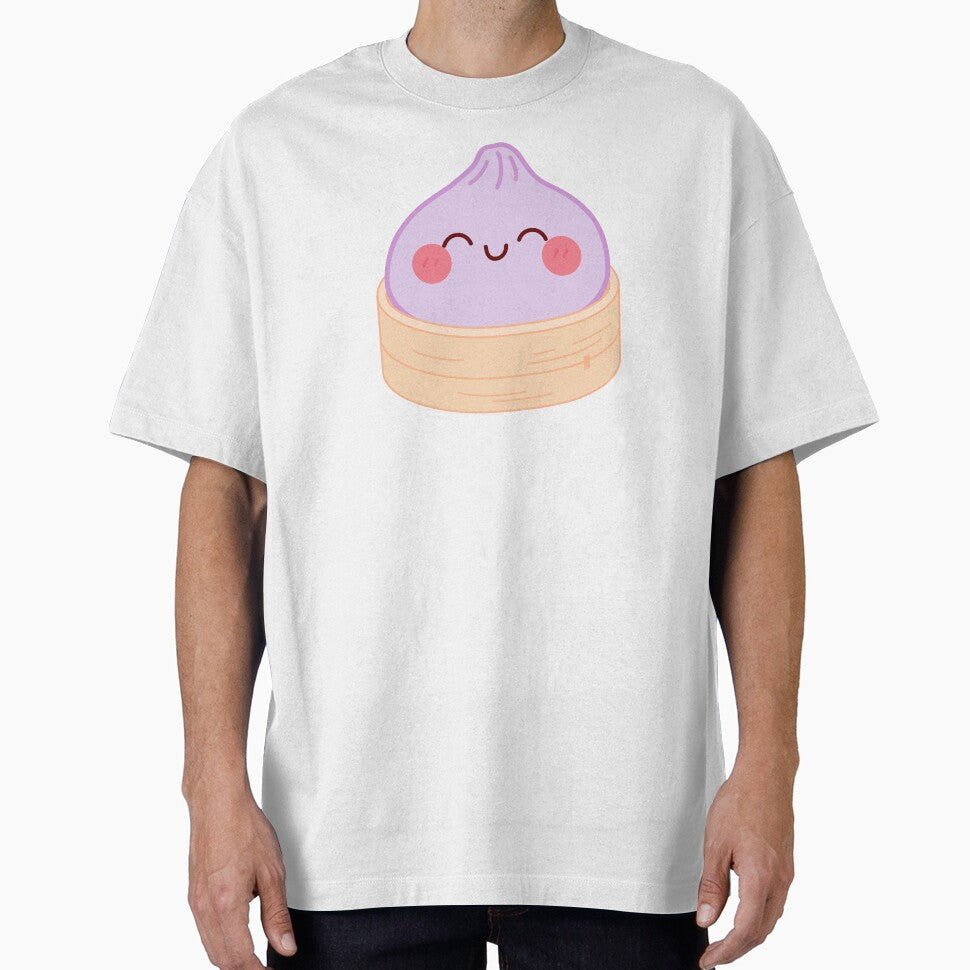 Purple squishy Dumpling in bamboo steamer basket by EmeraldeaArt