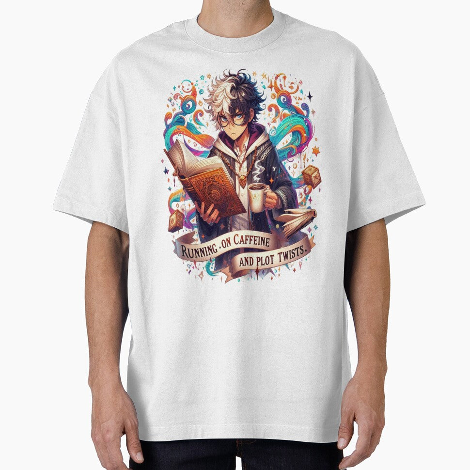 Running on Caffeine and Plot Twists Fantasy Reader Design by BookedAndDesign