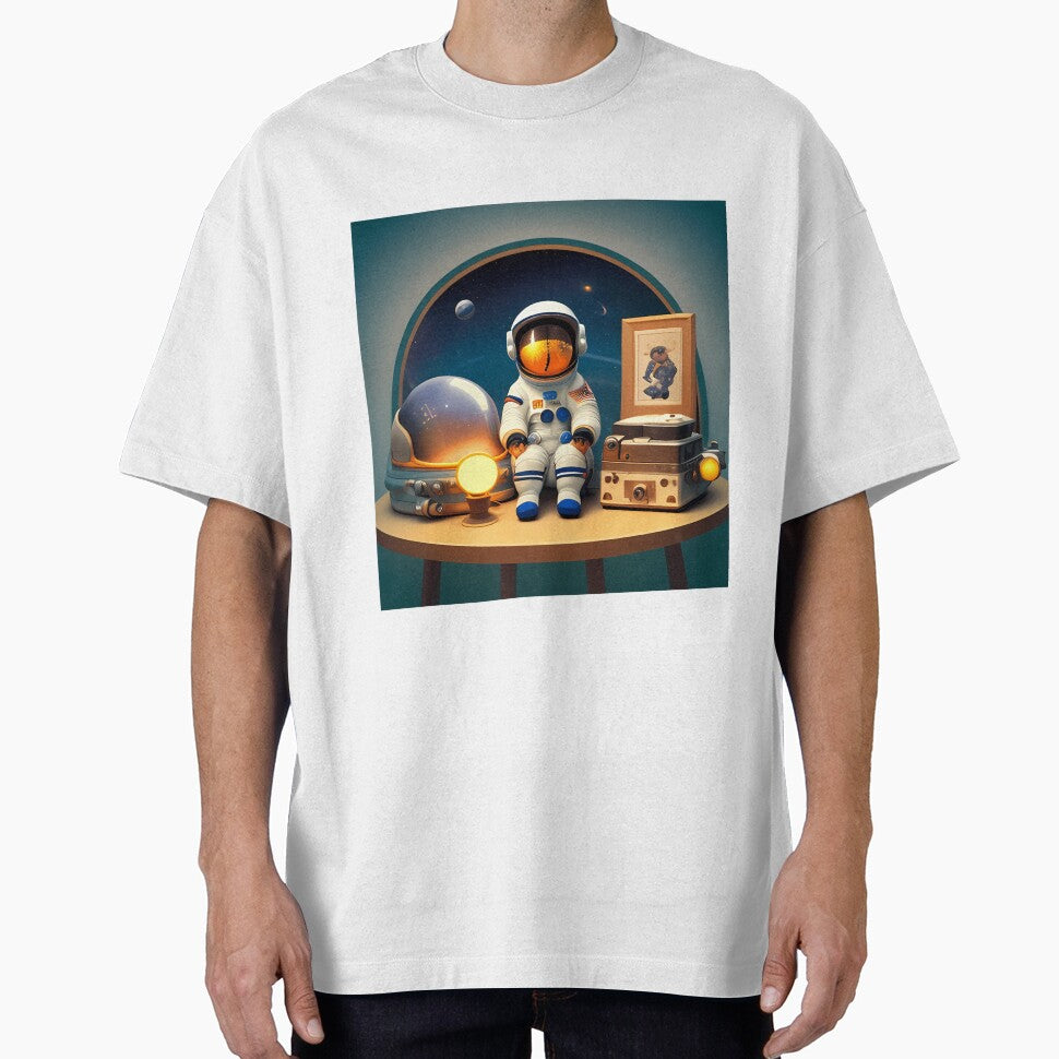 astronaut reflects on their past adventures and achievements by qatjamack0