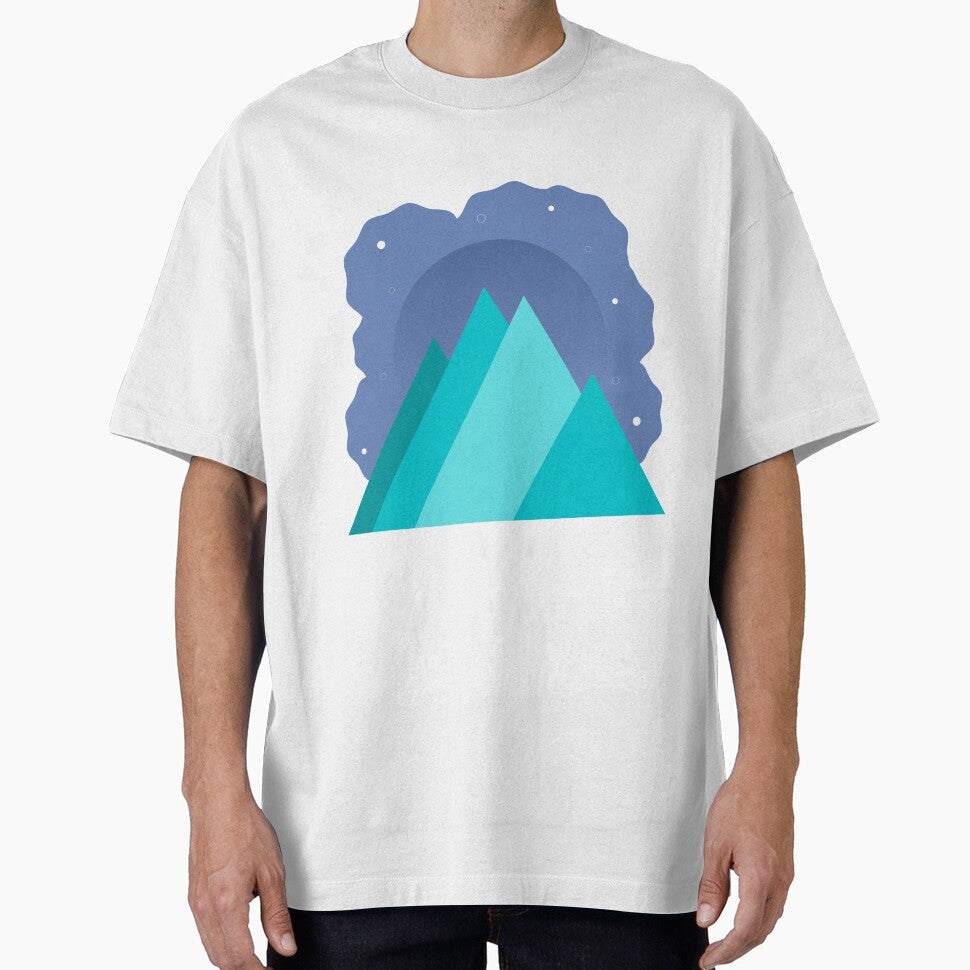 TEAL MOUNTAINS PURPLE NIGHT SKY MINIMALIST ILLUSTRATION Purple BG by MiraiDesigns by miraidesigns