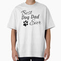 Best Dog Dad Ever Calligraphy Paw Print by SoyLamderma