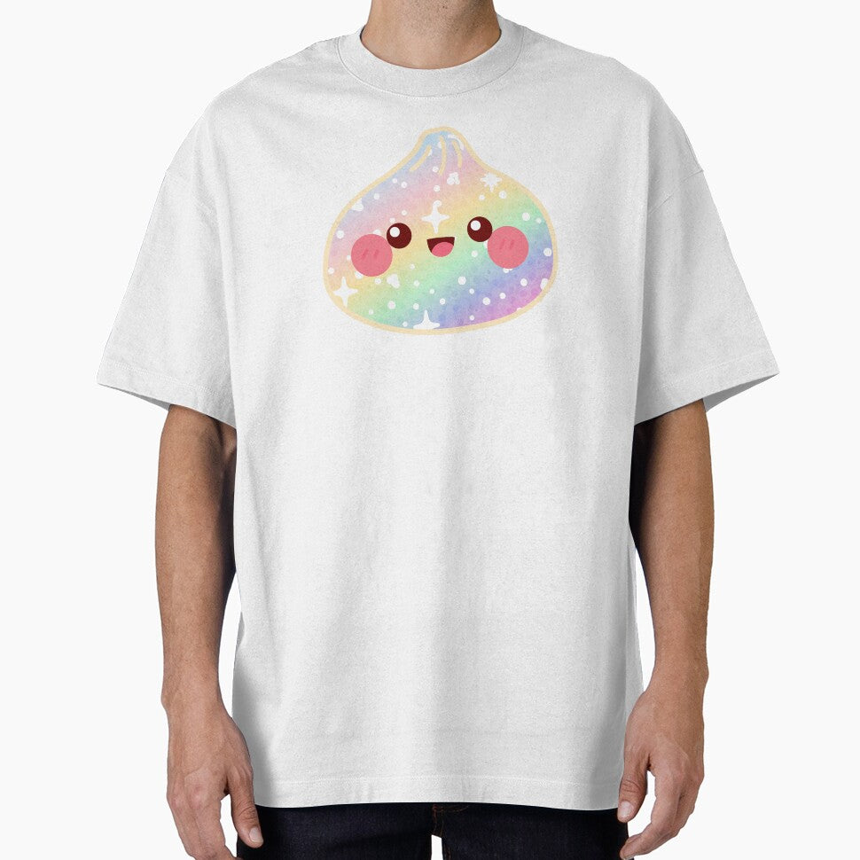 Kawaii Rainbow Glitter Squishy Dumpling – Cute Food Character Design by EmeraldeaArt