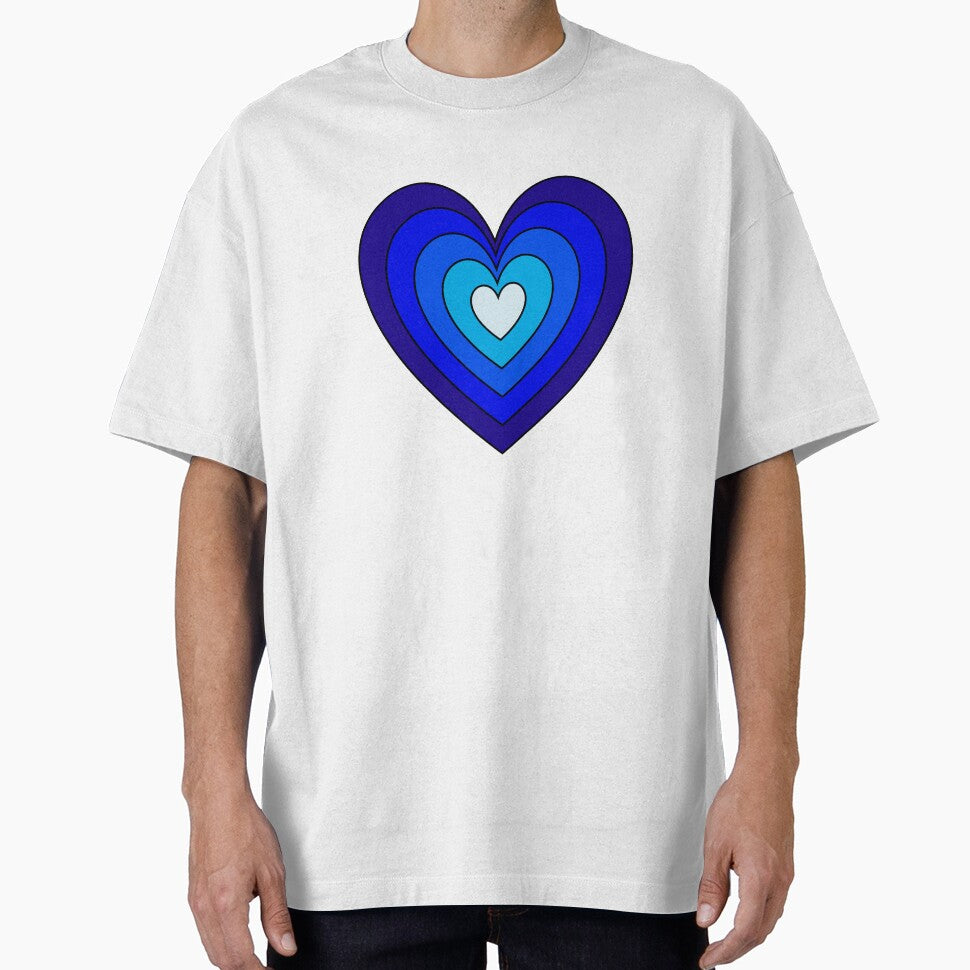 Blue Aesthetic Retro Y2K Layered Heart in Heart lined by Aesthetic Crew
