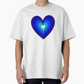 Blue Aesthetic Retro Y2K Layered Heart in Heart lined by Aesthetic Crew