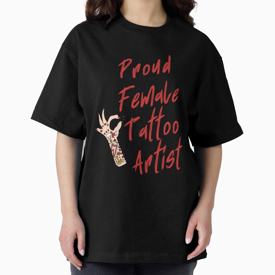 Proud female tattoo artist - best female tattoo artist in town Tattooed junkie design gifts ink culture beards barber awesome super power tacos tequila by CJCTEES
