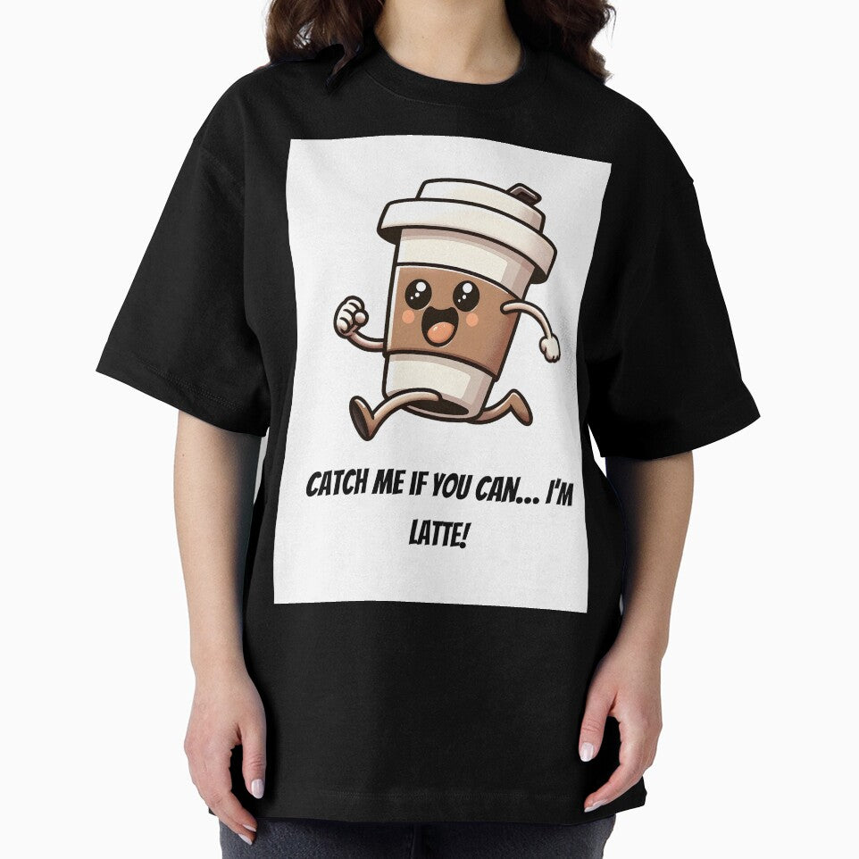 Catch Me If You Can… I’m Latte! – Funny Running Coffee Cup Design by MomFuelDesigns