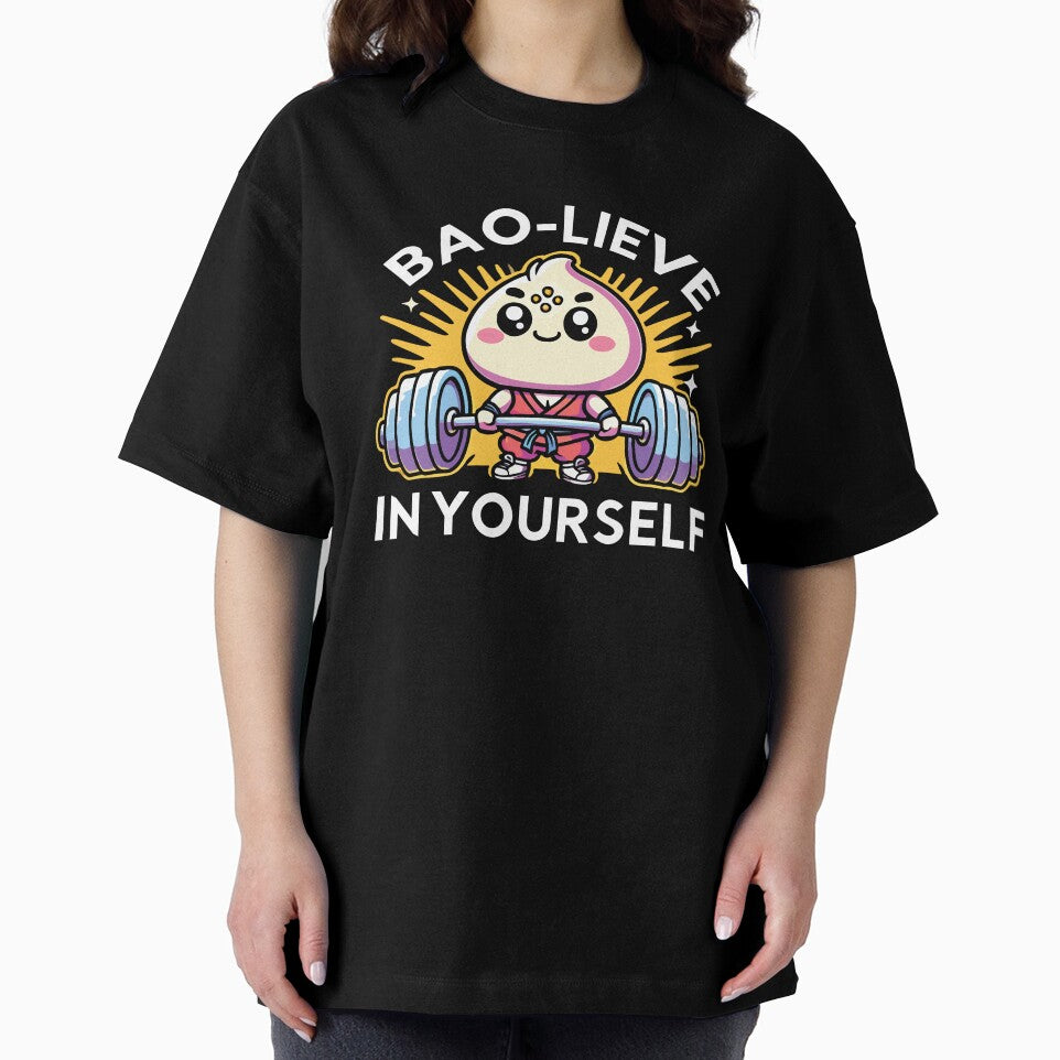 Bao-lieve in Yourself, Funny Cute Food Lover Gym Motivation by chantastical