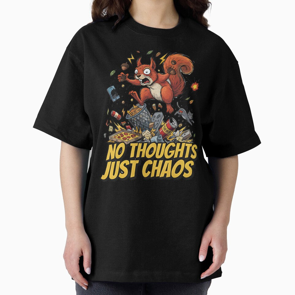 No Thoughts Just Chaos - Frantic Squirrel Meme Illustration by ZyxDes