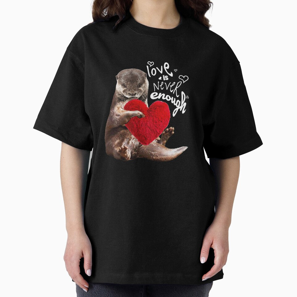 Otter and love, sweet red heart by Collagedream