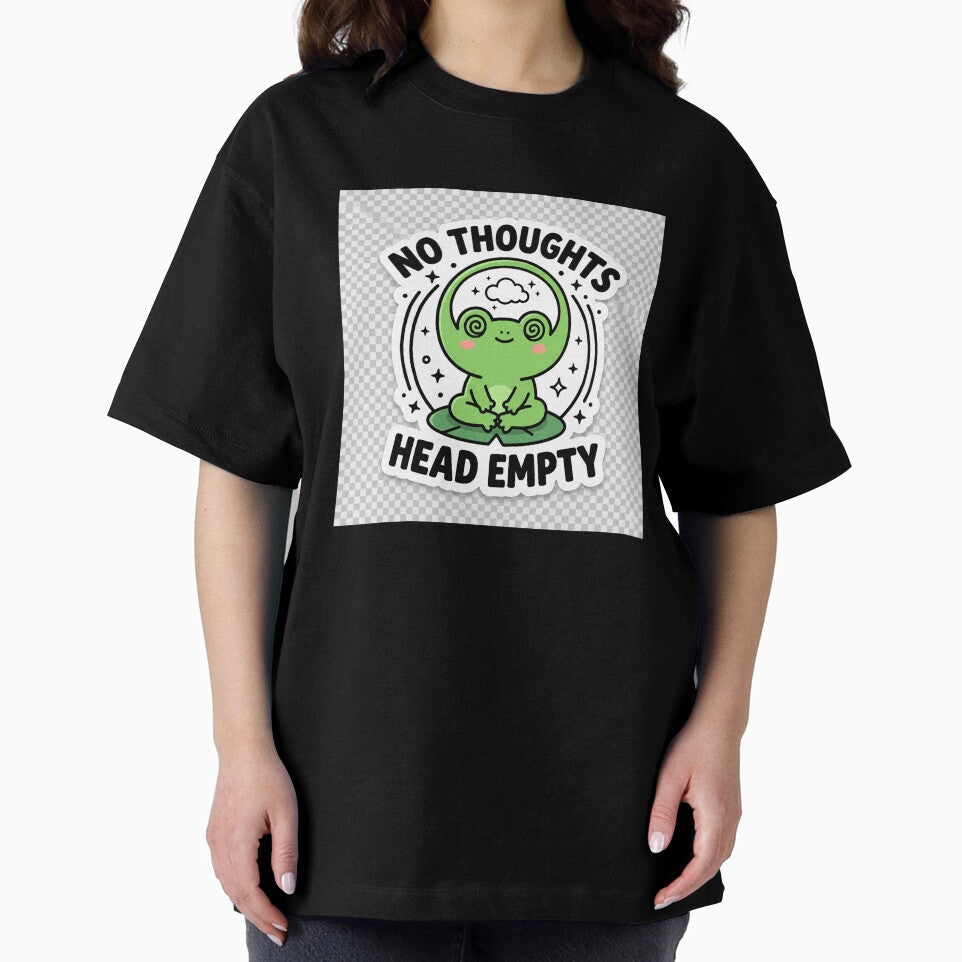 No Thoughts Head Empty Funny Zen Frog Meme Sticker by R & K Fashions