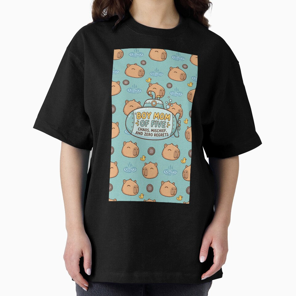Boy Mom of 5 Cute Capybara Pattern by Itsheartshop