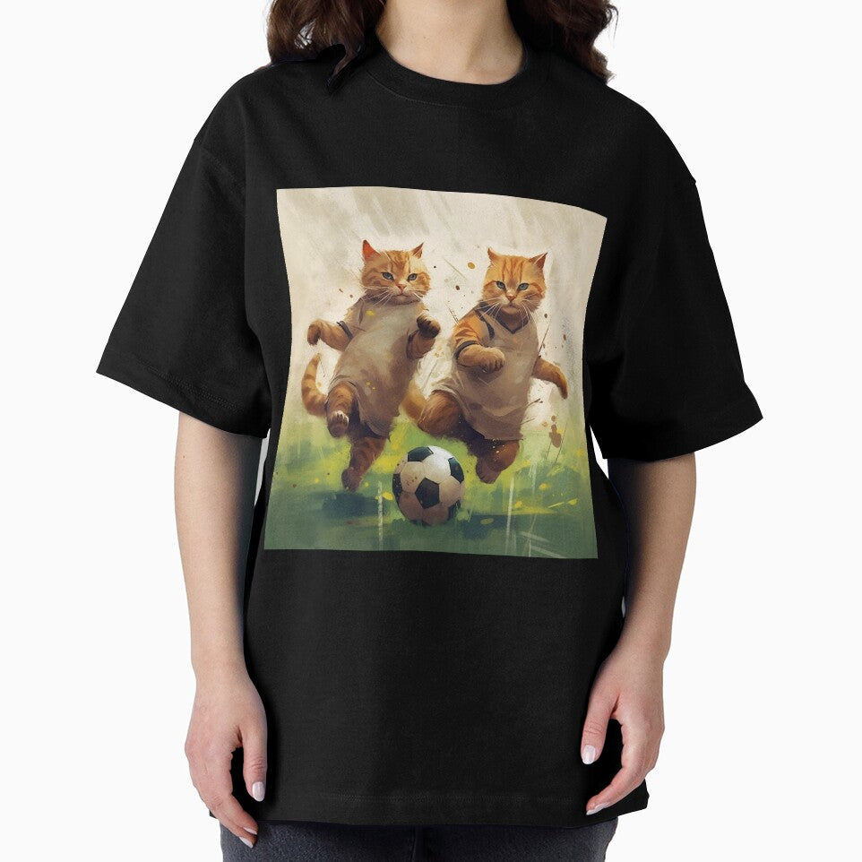 Brother Cats Are Practicing Soccer on a Rainy Day by BDMeow