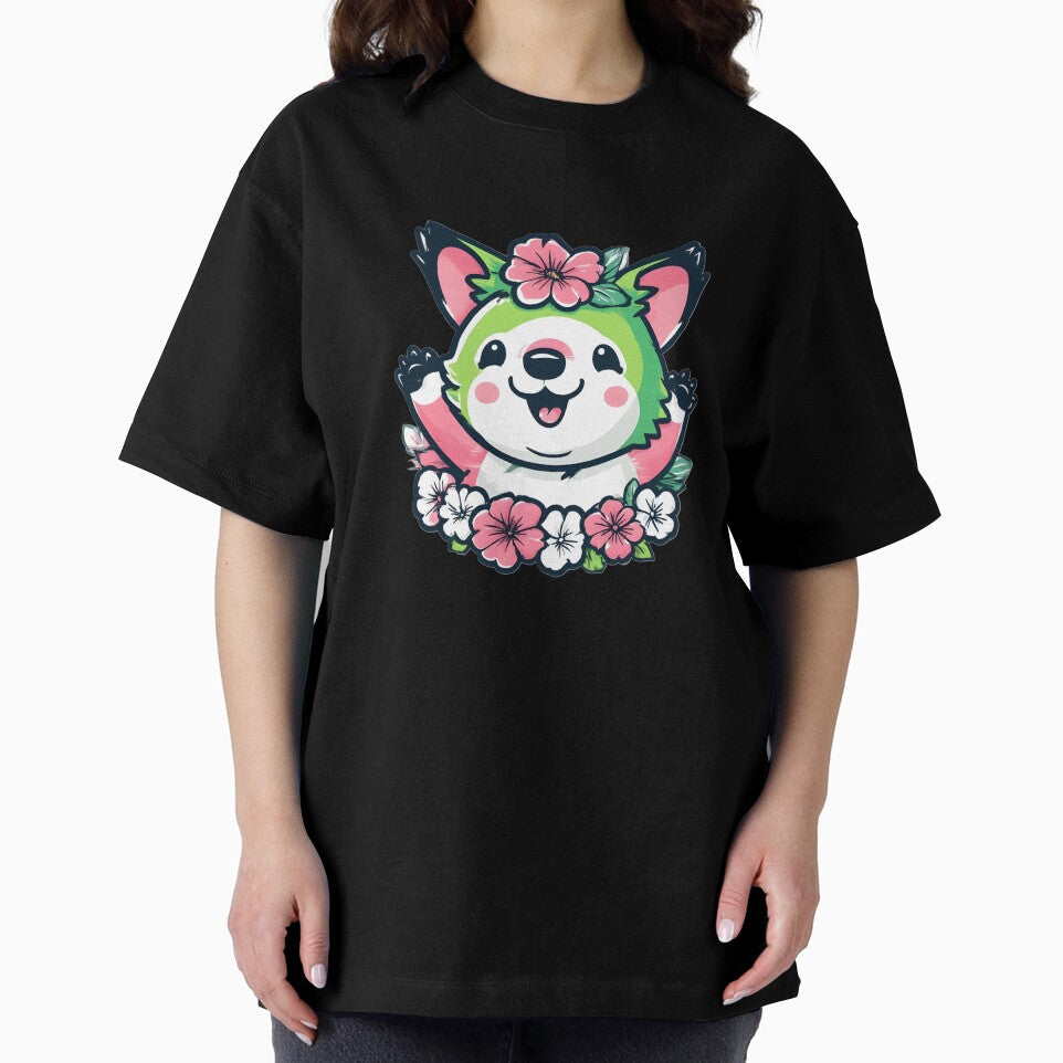Cute Kawaii Quokka with Flower Lei Waving T-Shirt – Happy Smiles Are Contagious Design by Eytha