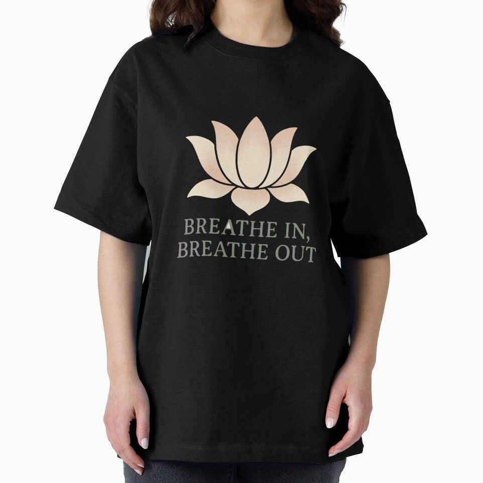 Breathe In, Breathe Out – Minimalist Lotus Flower Meditation Design by Mike B.