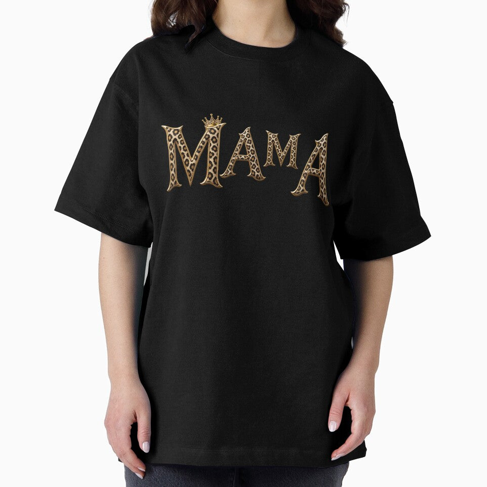 Leopard Print Mama Crown Gold Glam Stylish Mother Graphic by Lozarux