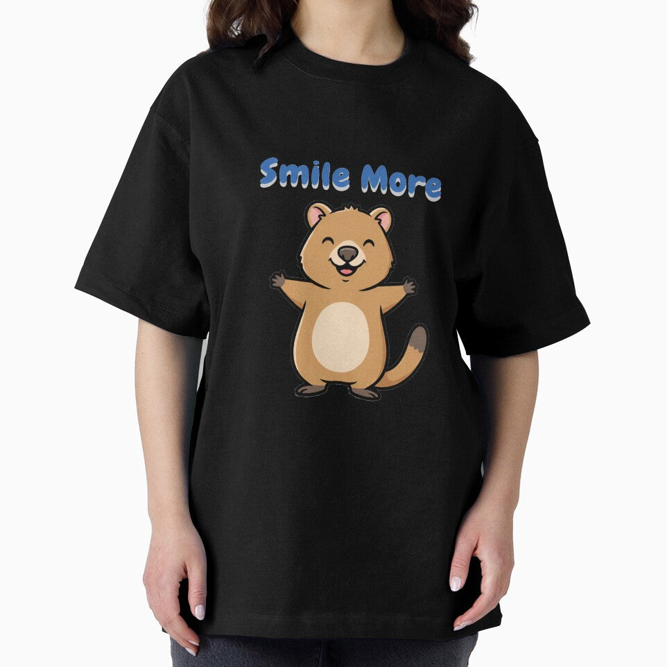 Smile More Happy Cartoon Quokka Vector Design by NatureUnleashed