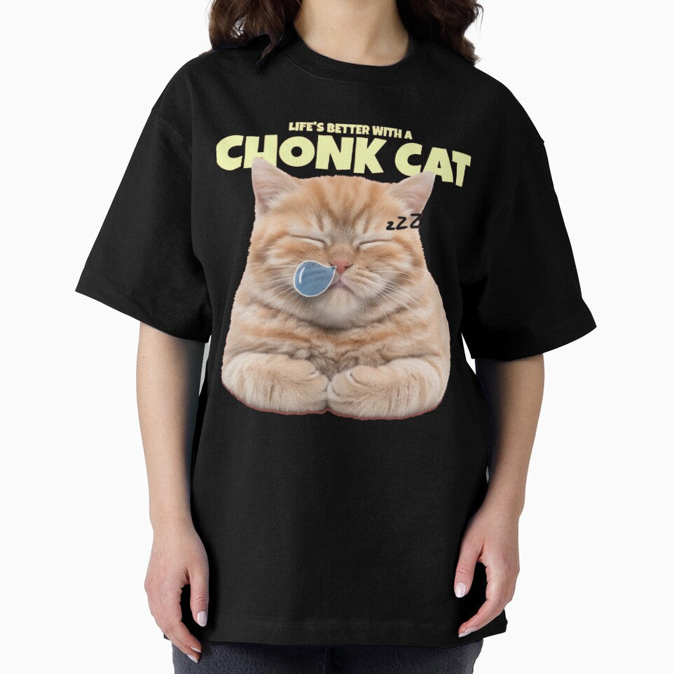 Lifes Better With A Chonk Cat Sleeping Orange Tabby by GenZFashion000