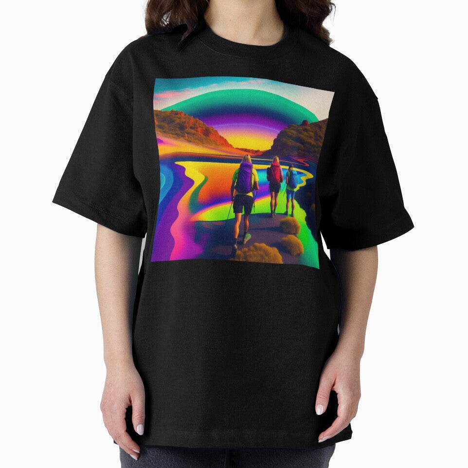 Backpackers on Psychedelic Landscape by Parag's Travel Shop