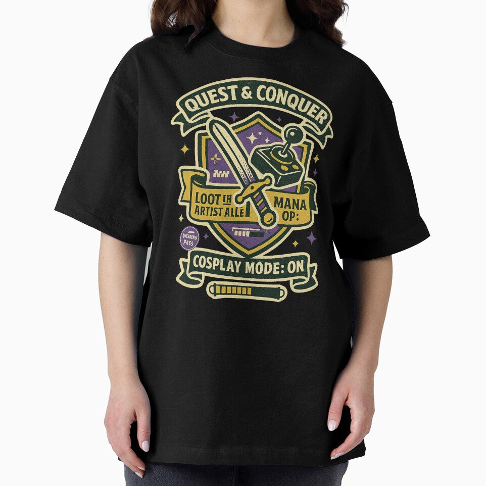 Quest & Conquer — Cosplay Mode ON • Loot the Artist Alley (Dragon Con Retro Emblem Tee) by BeetleDots