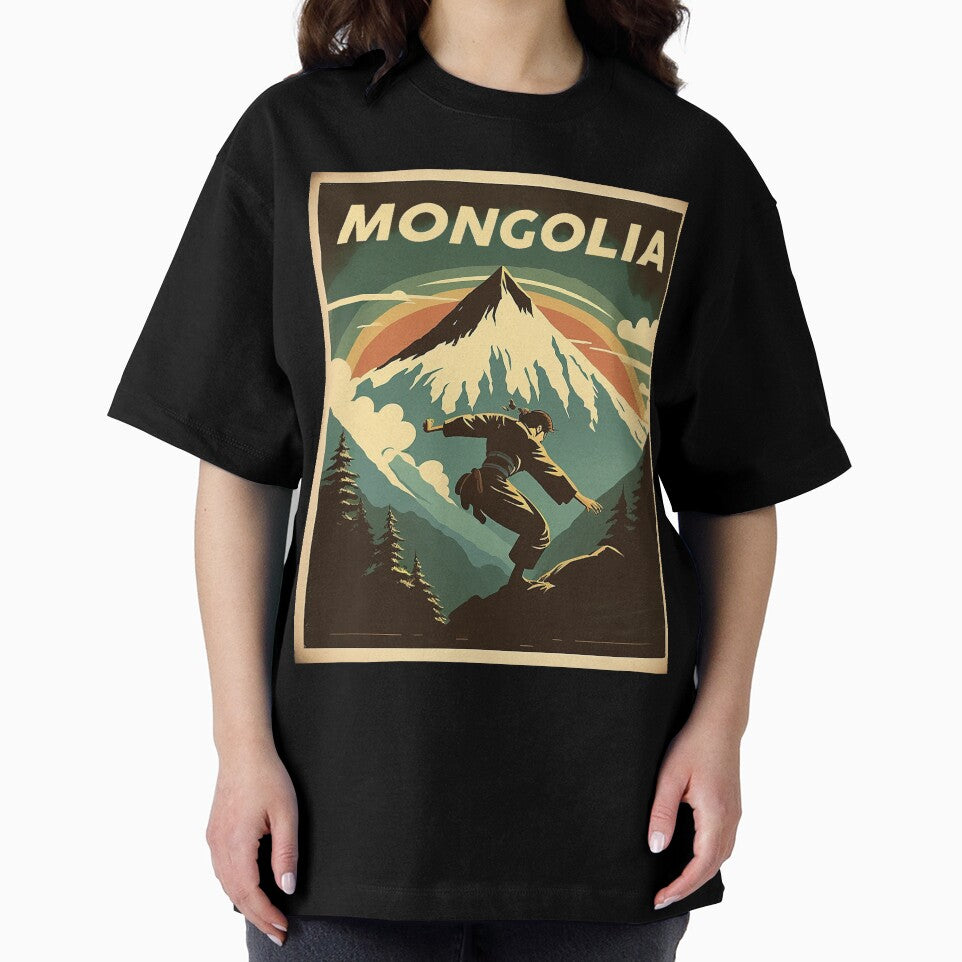 Mongolia Mountain Fighter Vintage Travel Art Poster by OldTravelArt