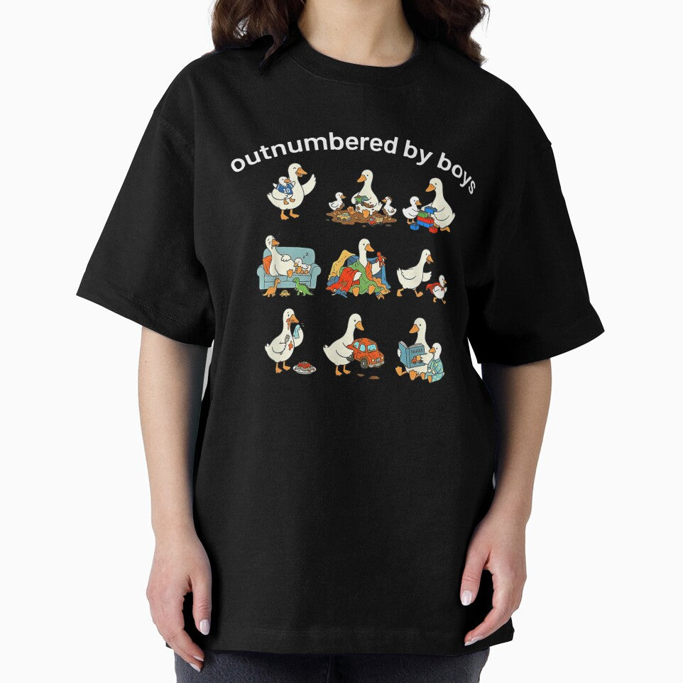 Funny Outnumbered By Boys Mama Duck And Ducklings Motherhood Aesthetic by Phil Ben