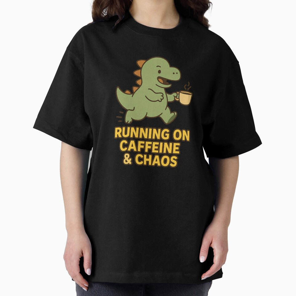 Running on Caffeine & Chaos – Cute Dino by VibeLab_Art