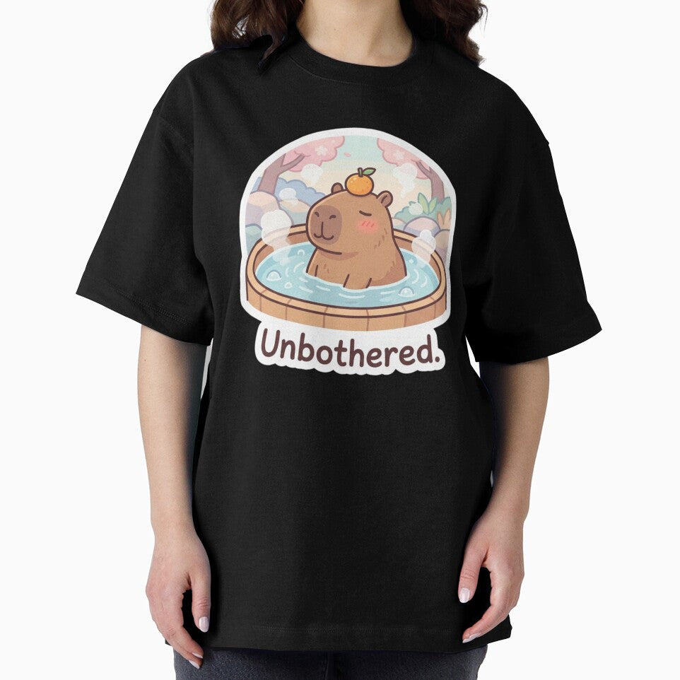 Kawaii Capybara in Hot Spring - "Unbothered" Zen Aesthetic Sticker by ItsArtisticLab