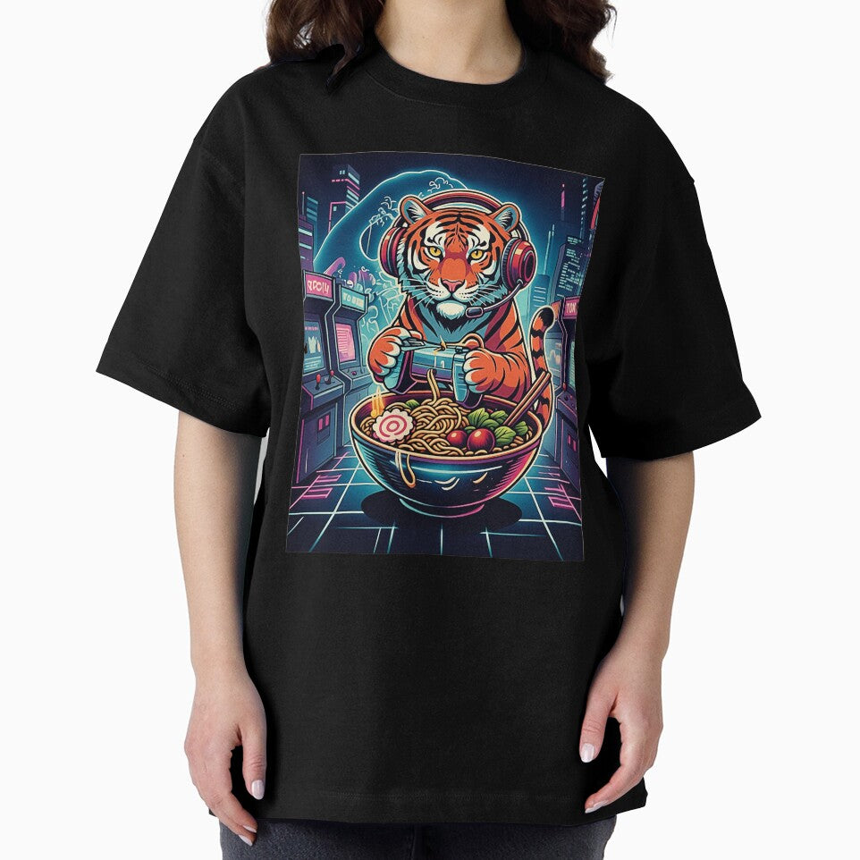 Tiger Gamer Arcade Noodles Retro Aesthetic by FemmeForge