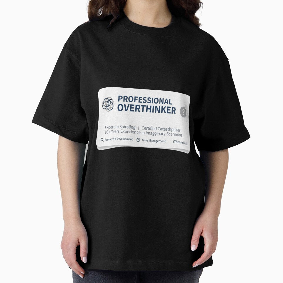 Professional Overthinker Sticker - Anxiety Humor Job Title Funny Mental Health Introvert by RealVibeVault
