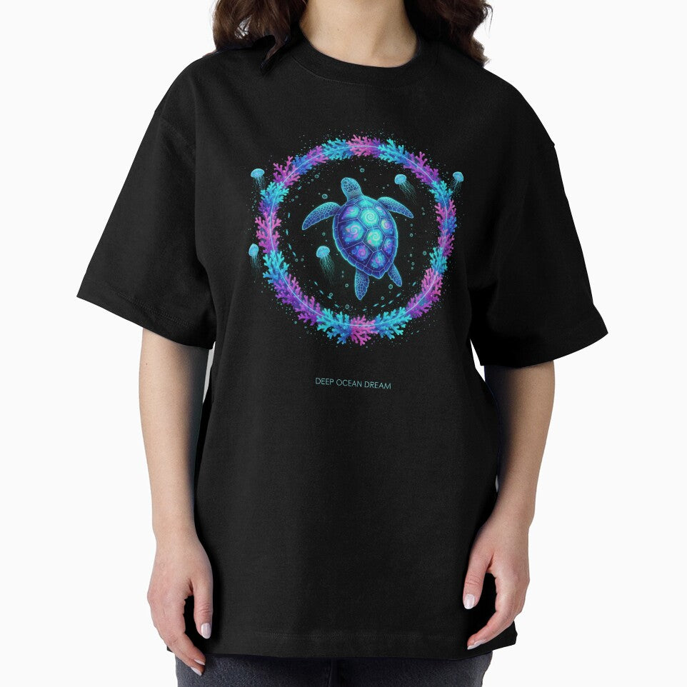 Deep Ocean Dream Sea Turtle in Mystical Coral Arch with Jellyfish by zoughlal