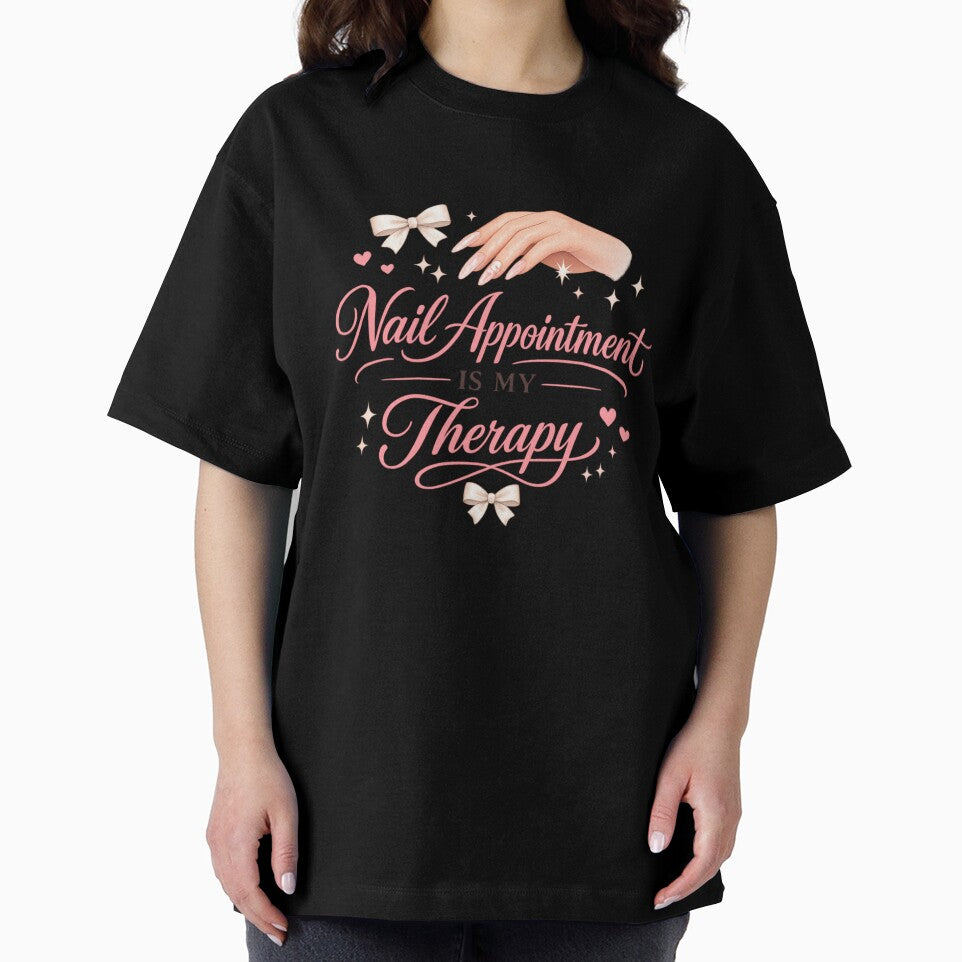 Nail Appointment Is My Therapy Cute Nail Tech Gift Women Coquette Manicure Lover Shirt by Saritahosny1