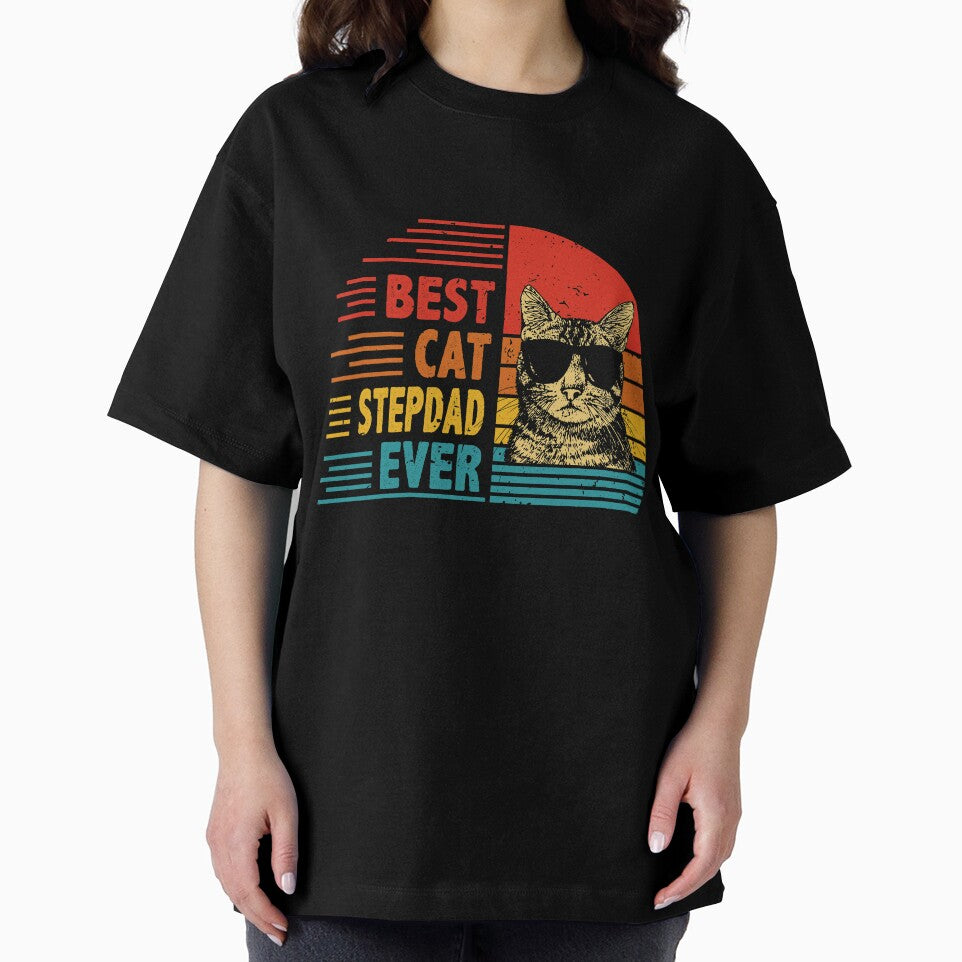 Vintage Retro Best Cat Stepdad Ever Funny Cat Lover Father's Day Gift by EdwinaEmmanoiCo