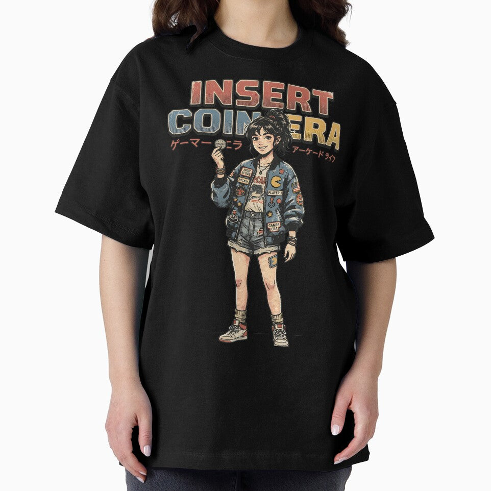 Insert Coin Era – Retro Vintage Arcade Gamer Girl Streetwear by Dhenin Studio