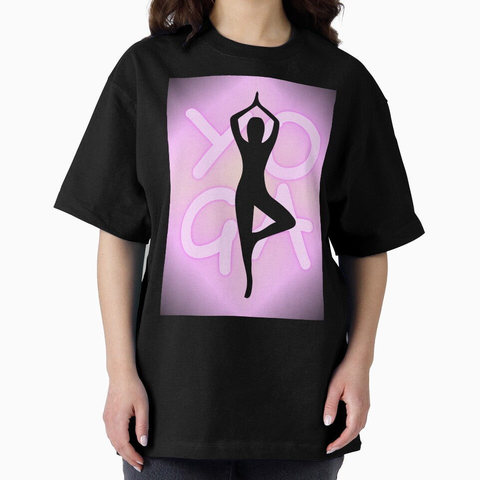 Yoga Pose Neon Pink Yoga Lettering by SoccaTamam