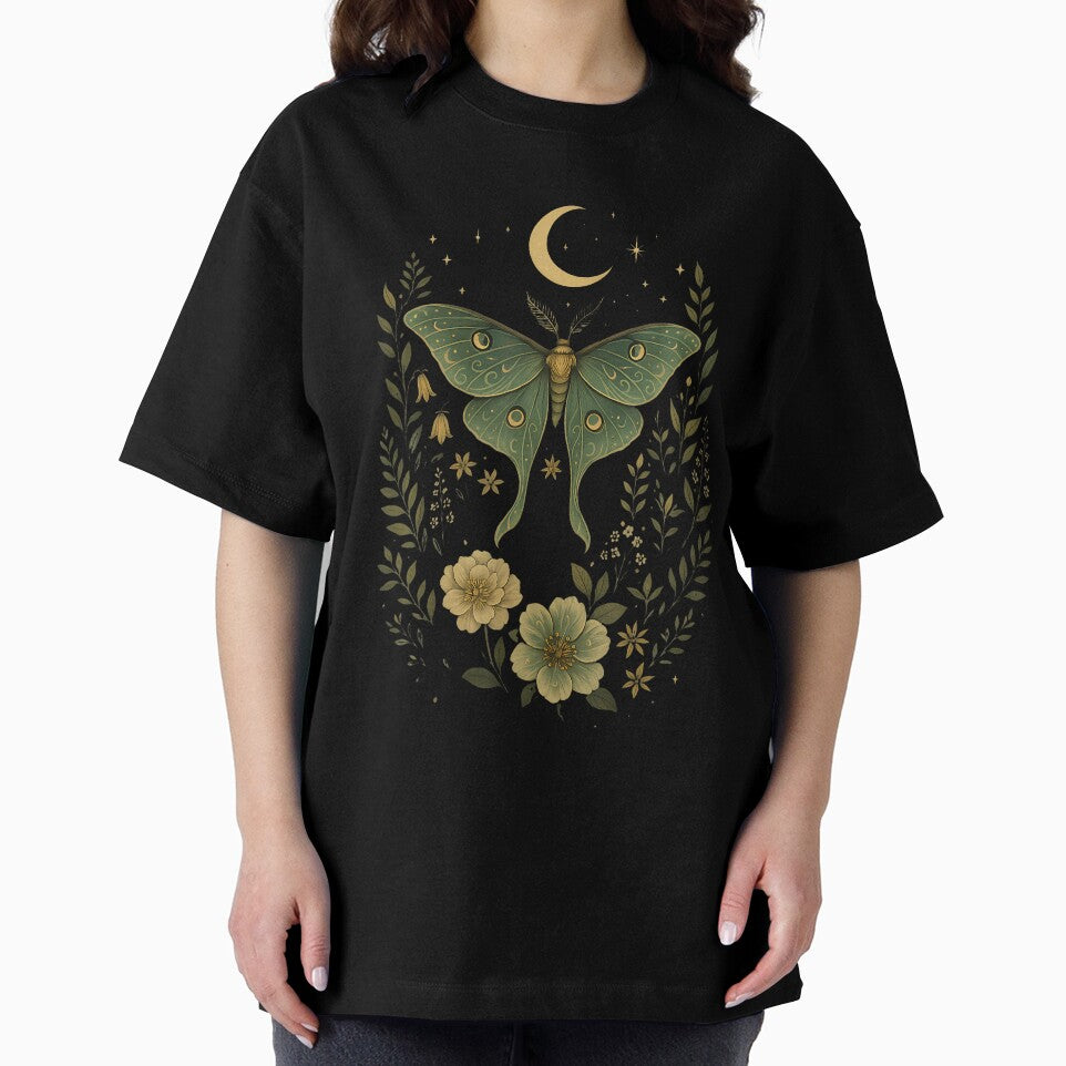 Vintage Grunge Luna Moth Floral by verinanawaffb