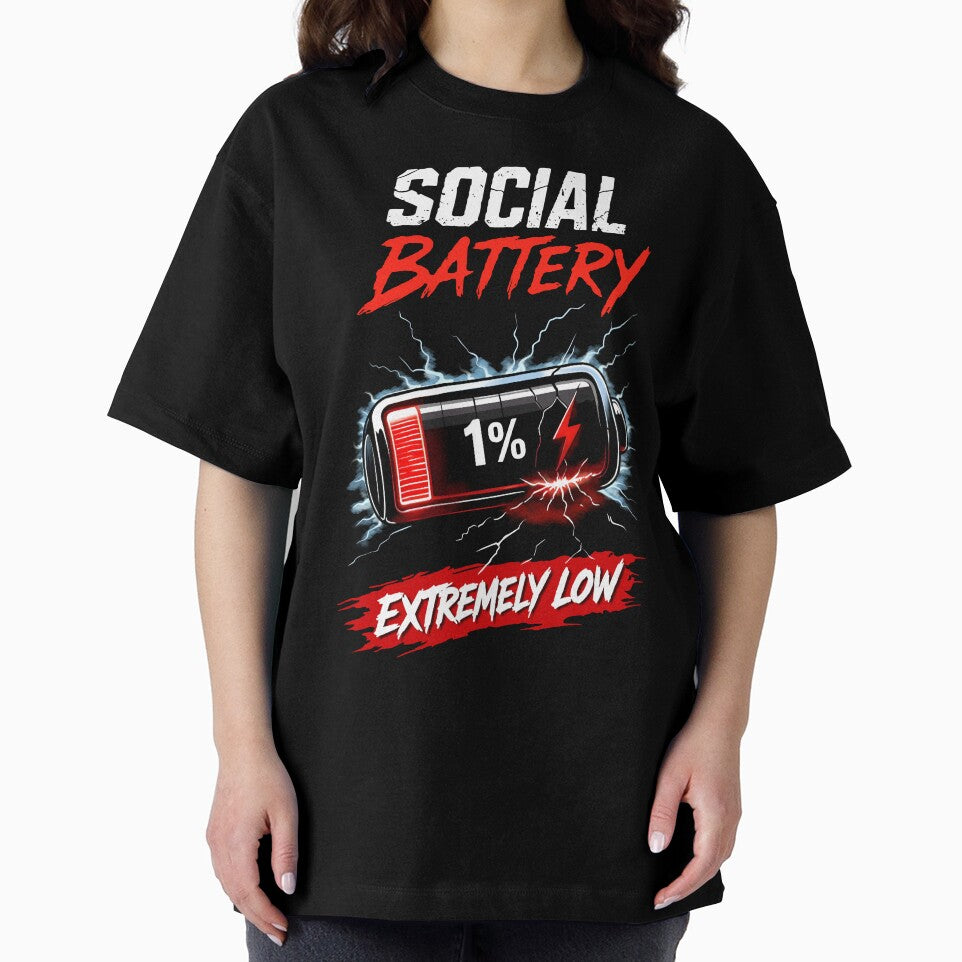 Social Battery Extremely Low – Funny Introvert Mood Design by RitaRuni1992