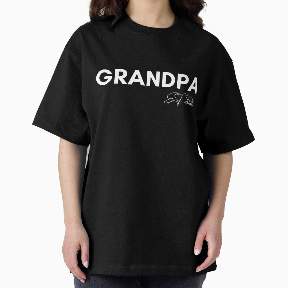 Grandpa EST. 2026 Minimalist Typography Shirt | New Grandpa Gift | Grandfather Announcement Tee by What a cute-Tee