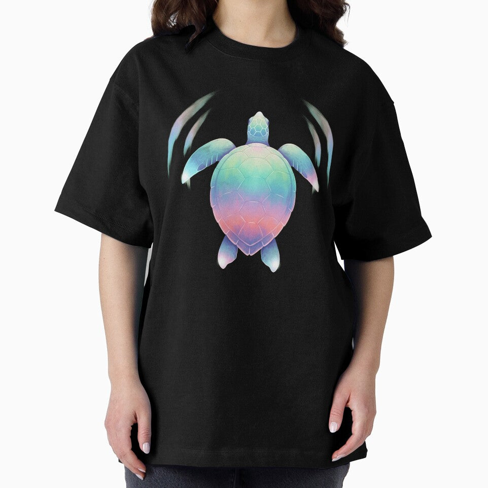 Holographic Pastel Watercolor Sea Turtle by zoughlal