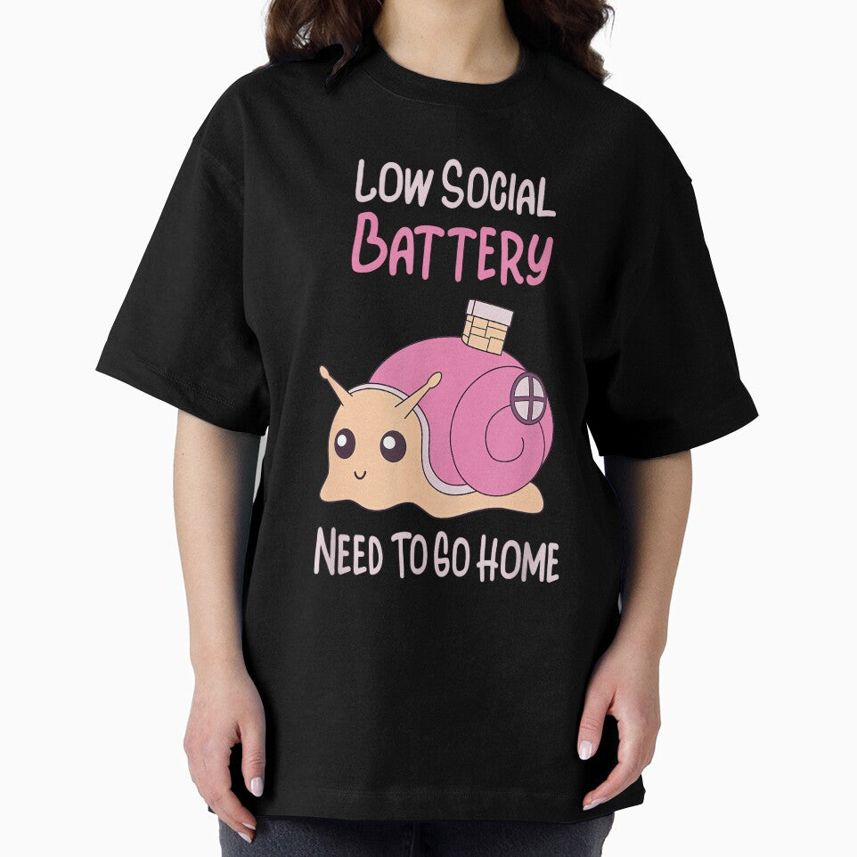 Low Social Battery Cute Snail With House Introvert Cozy Home by JohnVBurks