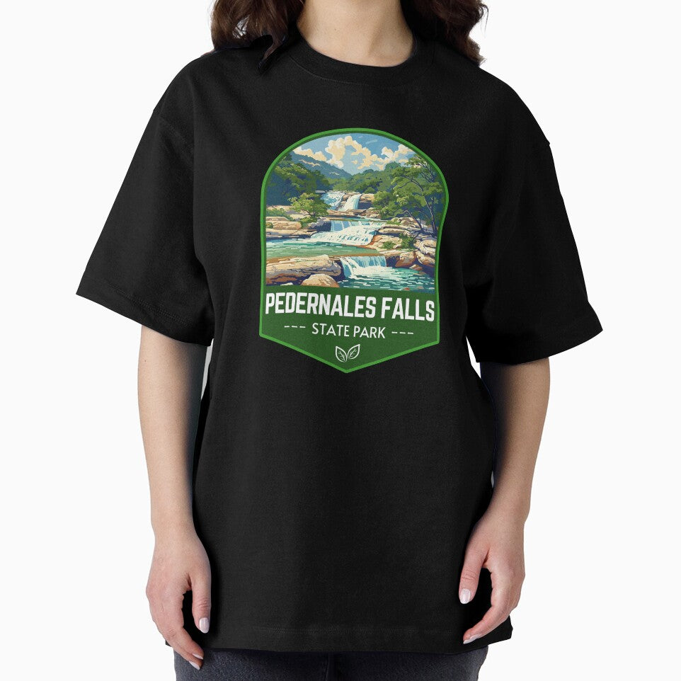 Pedernales Falls State Park in Texas, USA Vintage Travel Art Badge by MaateoDesign